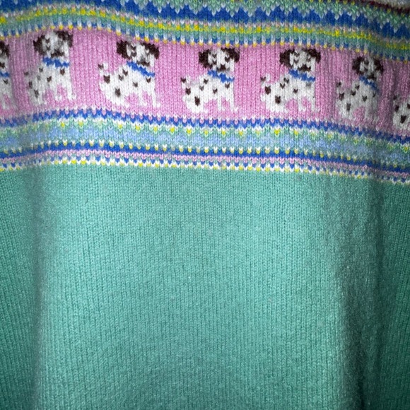 Mini Boden Girls Dog Fair Isle Knit Cardigan Green Pink 11-12Y Wool Blend Read! - Picture 6 of 9